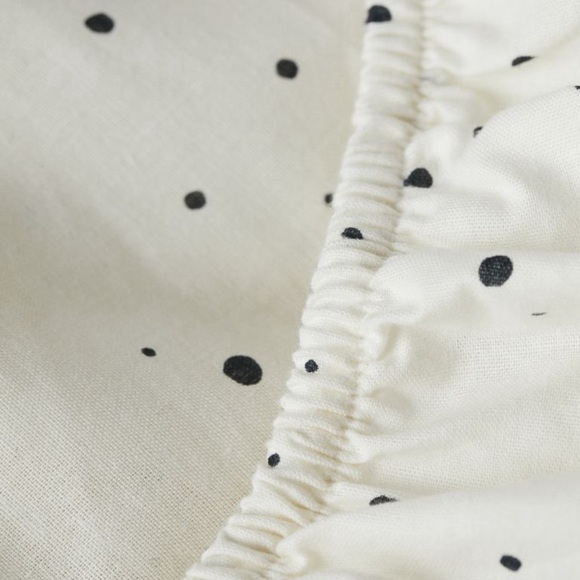 H&M White Dotted Twin Fitted Sheet - Picture 3 of 3